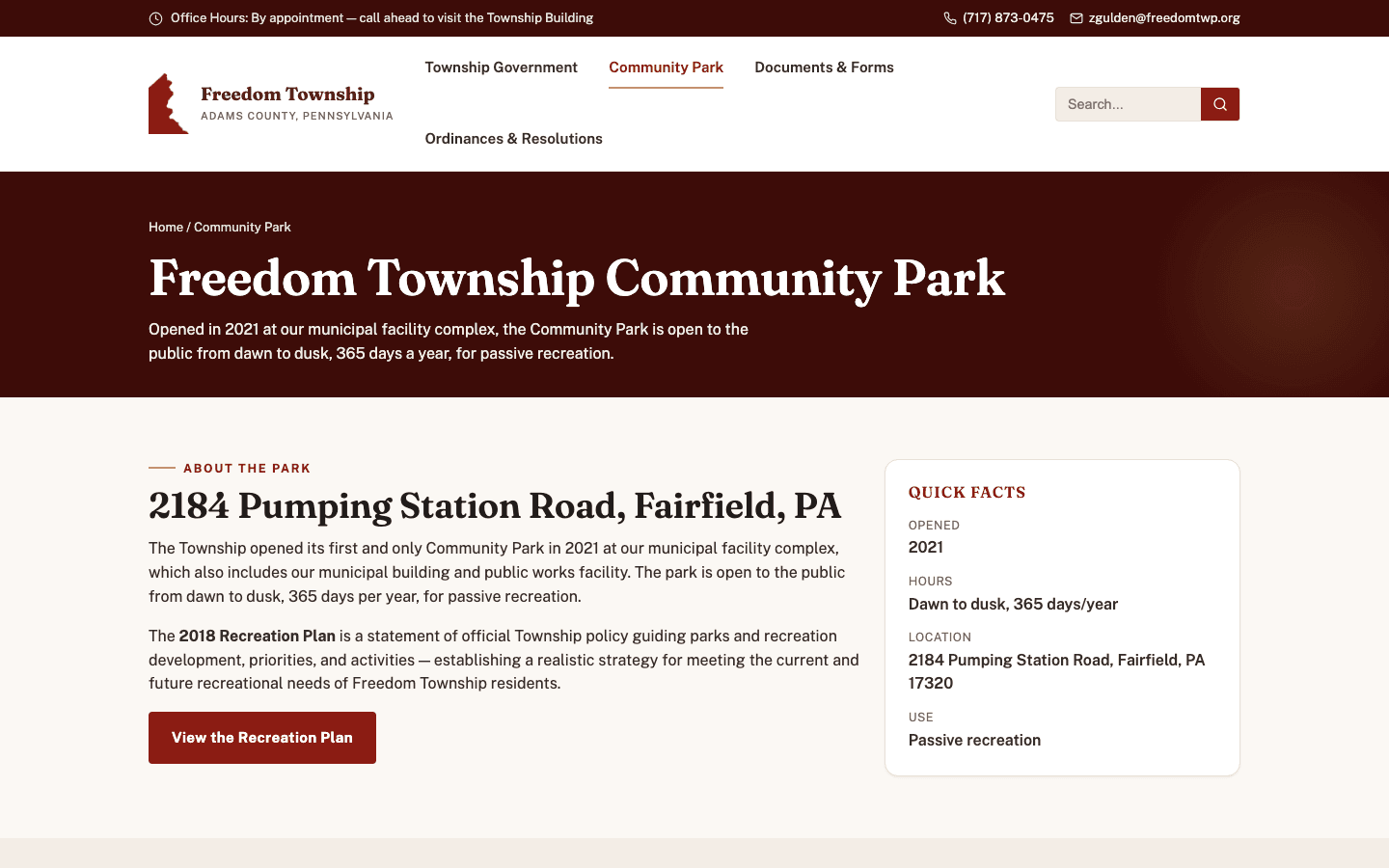 Community Park project page